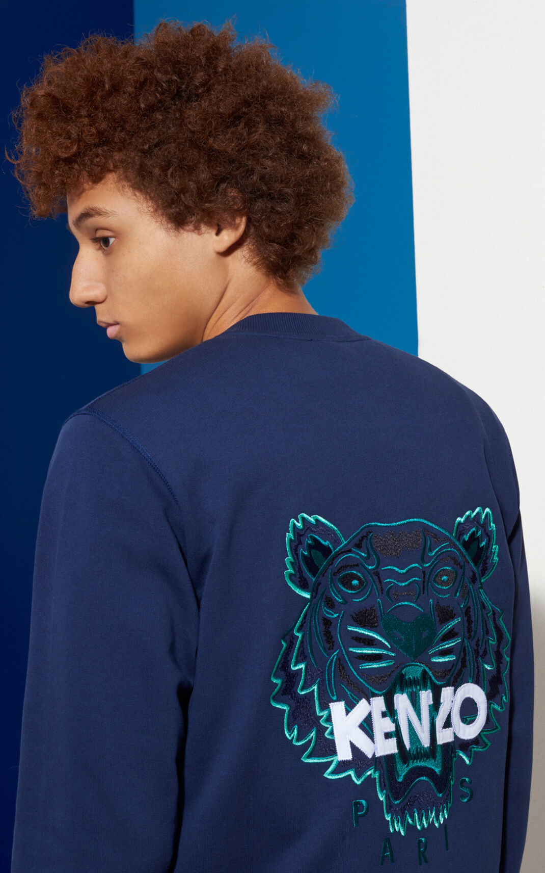 Vestes Kenzo Tiger Bomber Homme Bleu Foncé | KBDU-43980